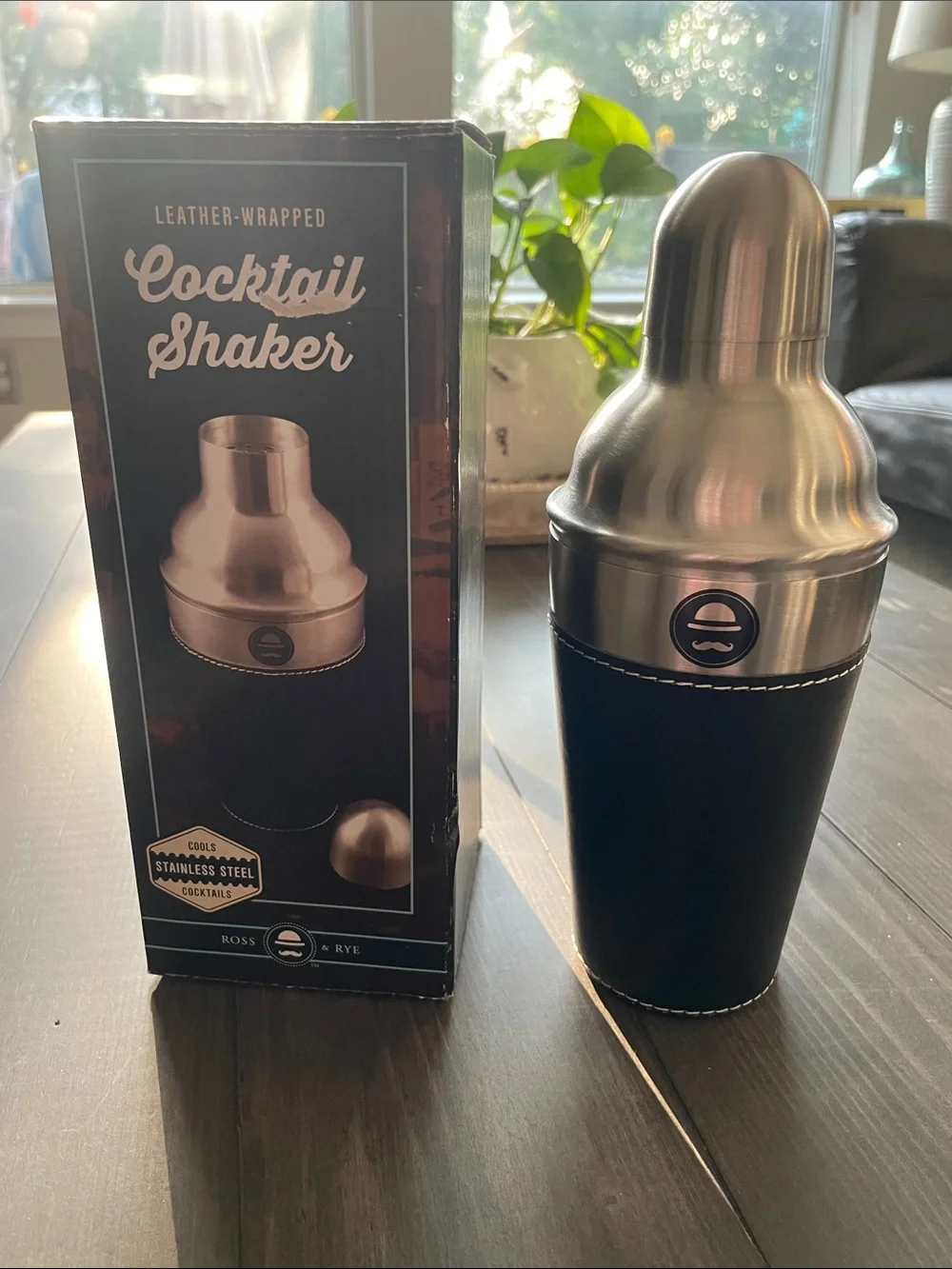 Ross & Rye Cocktail Shaker Leather Wrapped  NEW